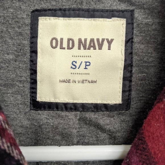 Old Navy Peacoat Jacket Double Breasted Plaid Red Buffalo Check Wool - Picture 5 of 10